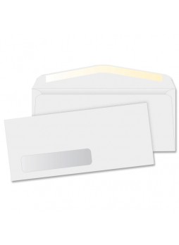 Business Source Single Window Envelopes, BSN42251, Single Windows, #10, 24lb, Gummed, Box of 500